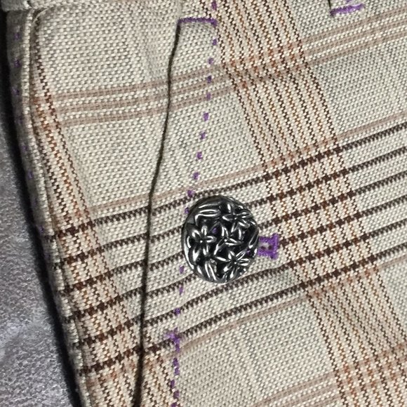 Talula Plaid Capris - Beige and Brown - Picture 4 of 5